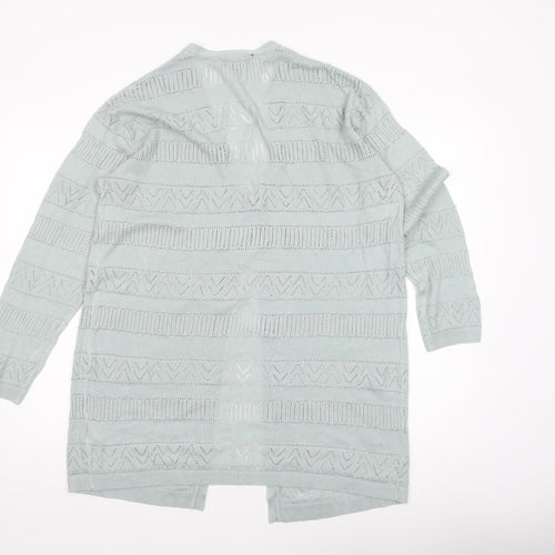 Dorothy Perkins Women Green Open-Knit Cardigan Size 14