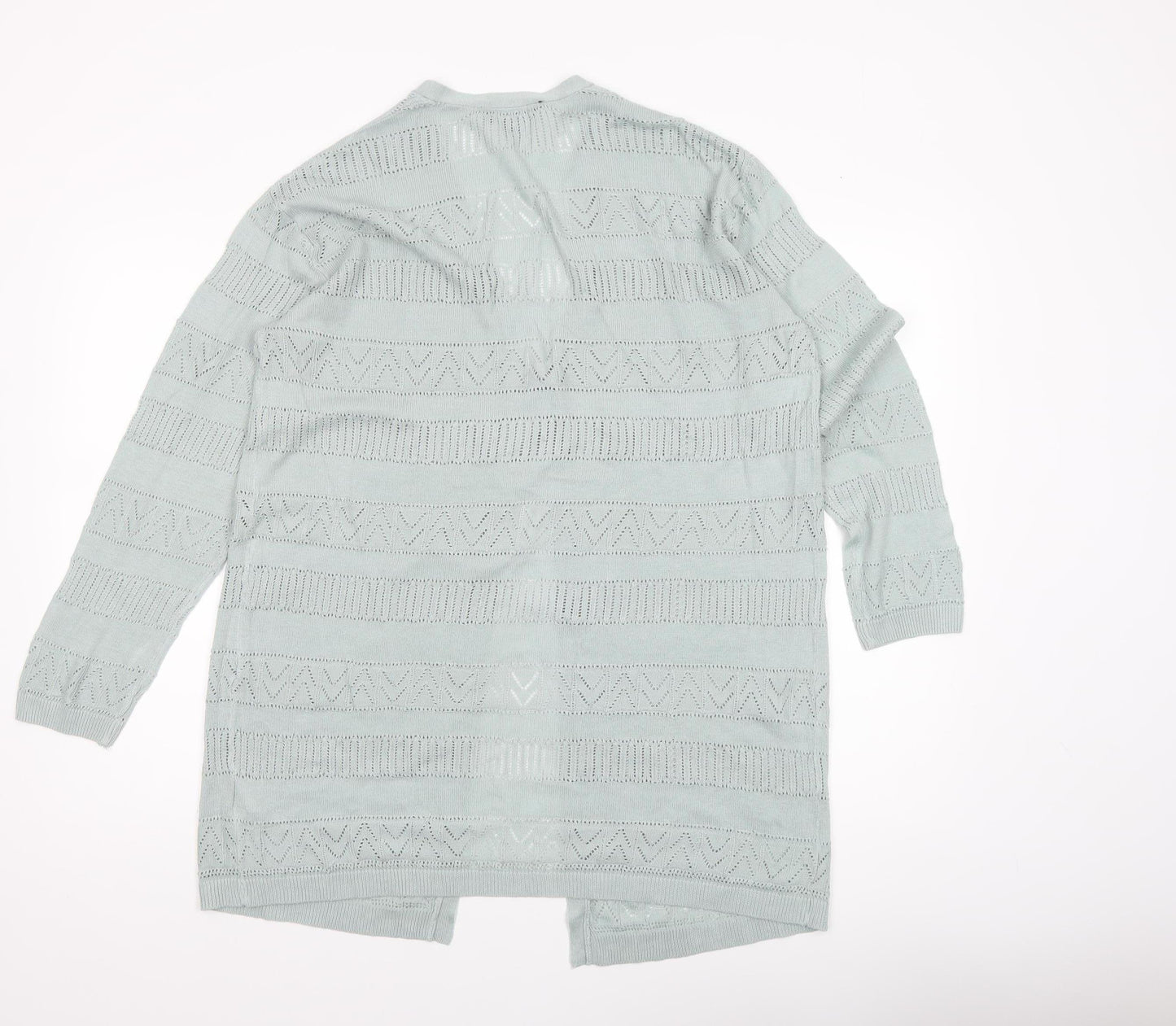 Dorothy Perkins Women Green Open-Knit Cardigan Size 14