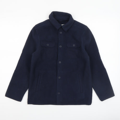 FatFace Boys Blue Fleece Shirt Jacket 9-10 Years Button Casual