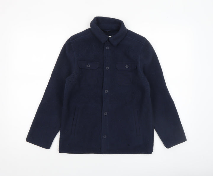 FatFace Boys Blue Fleece Shirt Jacket 9-10 Years Button Casual
