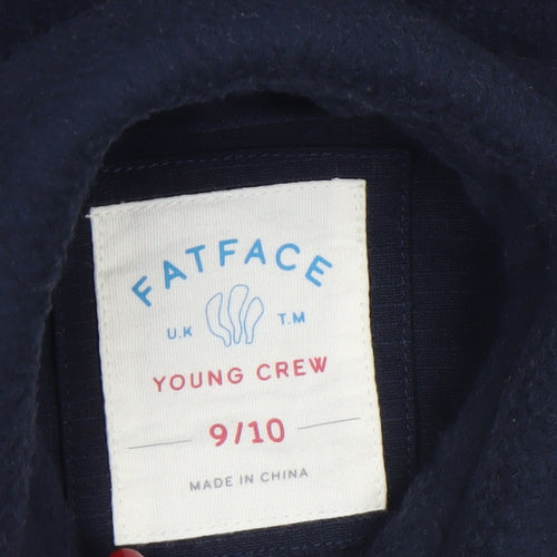FatFace Boys Blue Fleece Shirt Jacket 9-10 Years Button Casual