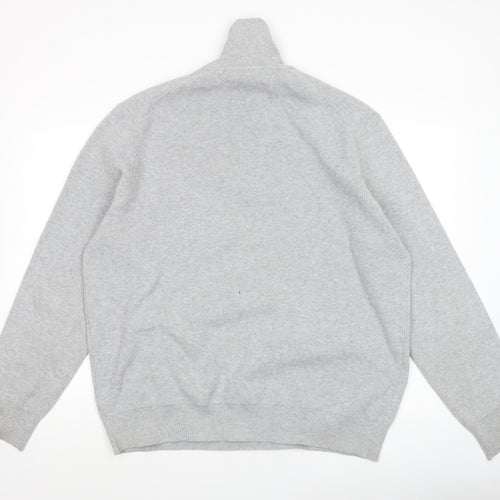 Marks and Spencer Men Grey High Neck 1/2 Zip Jumper 2XL Regular Fit