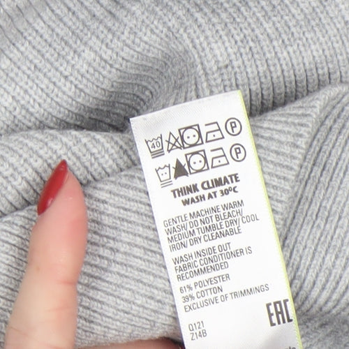 Marks and Spencer Men Grey High Neck 1/2 Zip Jumper 2XL Regular Fit