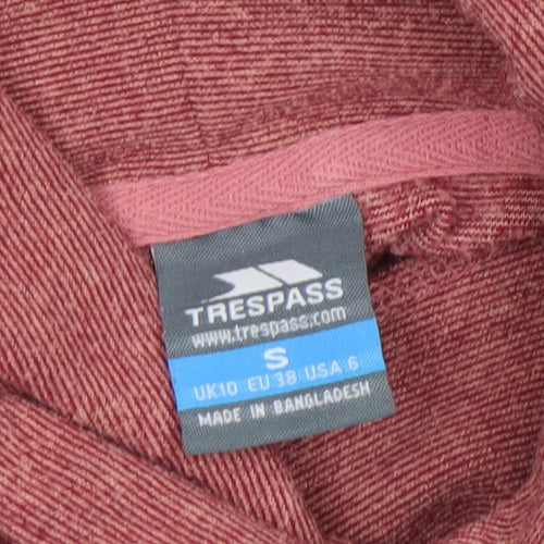 Trespass Women’s Red Hooded Pullover Sweatshirt UK 10 S Polyester