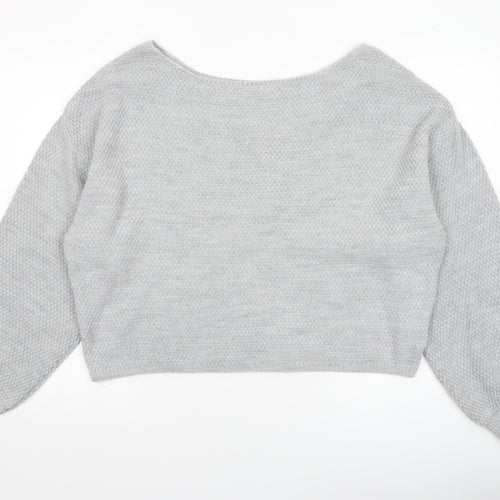 The Rockn Rev Women’s Grey Acrylic Knit Pullover Jumper Size 10