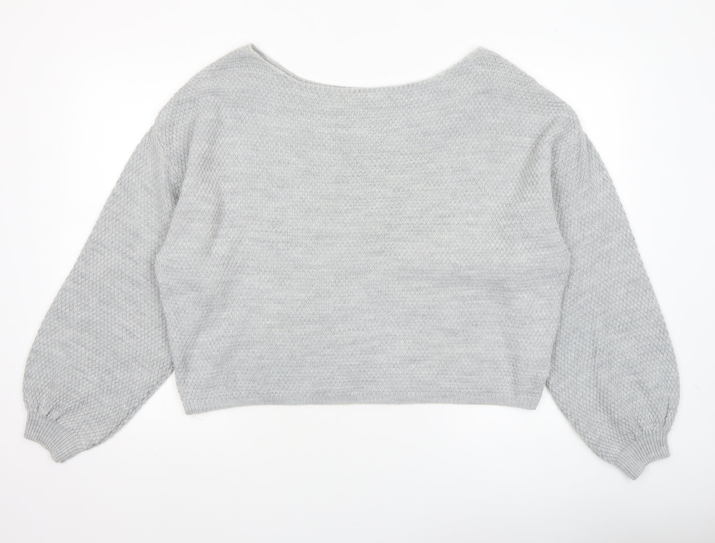 The Rockn Rev Women’s Grey Acrylic Knit Pullover Jumper Size 10