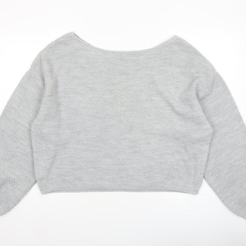 The Rockn Rev Women’s Grey Acrylic Knit Pullover Jumper Size 10