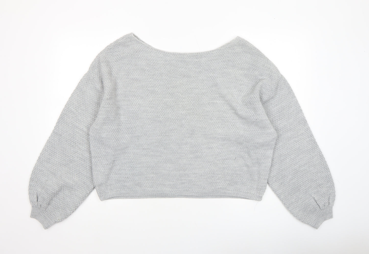 The Rockn Rev Women’s Grey Acrylic Knit Pullover Jumper Size 10