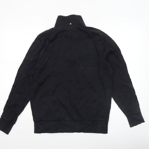 Hugo Boss Men's Black Henley Sweatshirt Size S High Neck Cotton