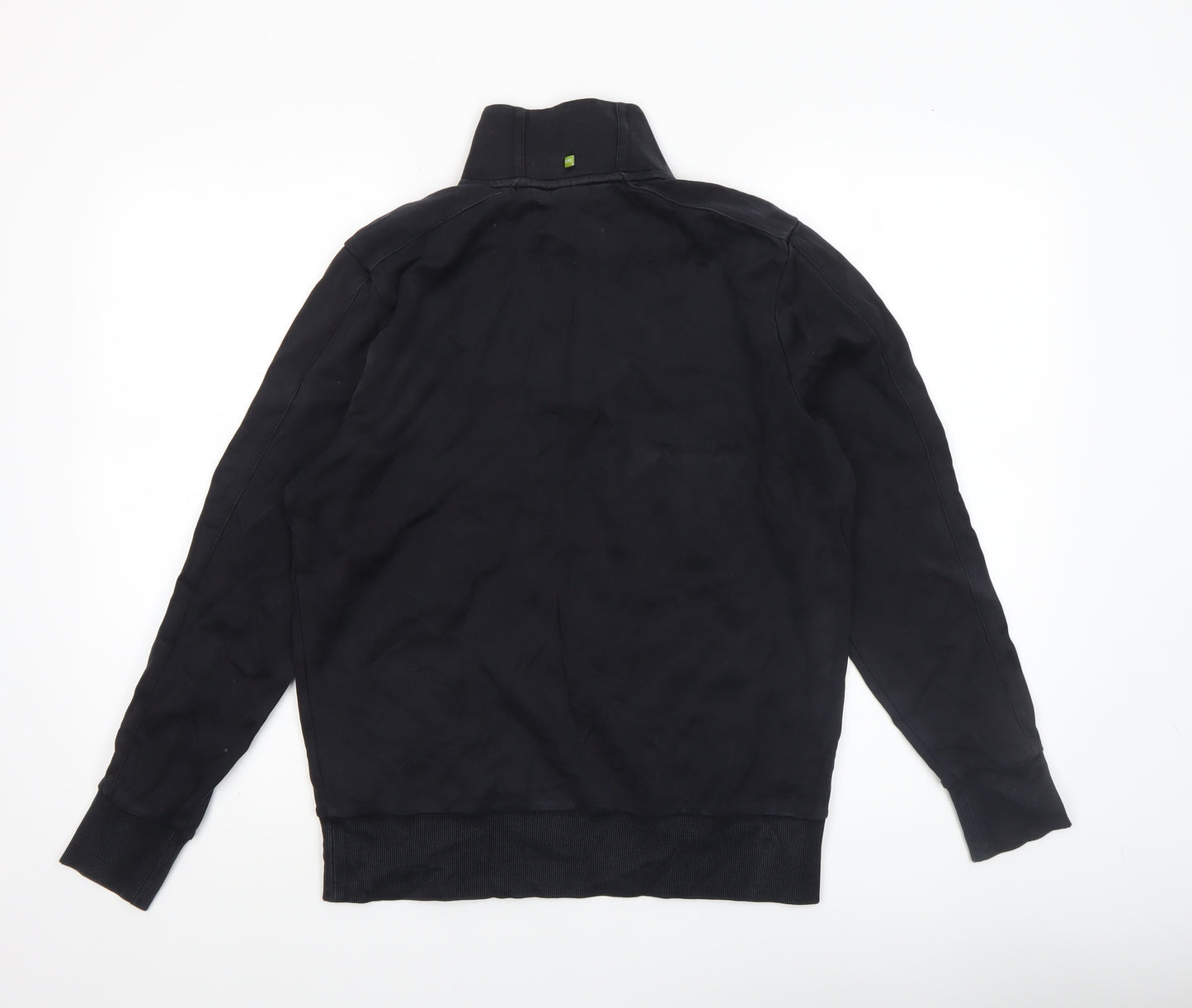 Hugo Boss Men's Black Henley Sweatshirt Size S High Neck Cotton