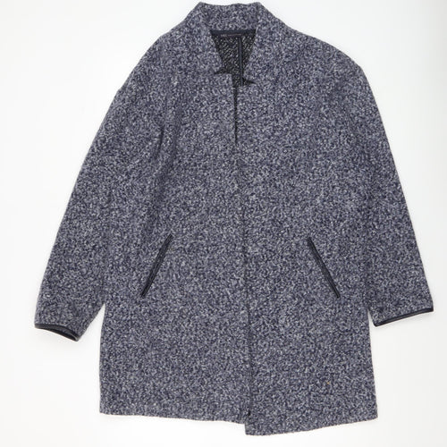 Marks and Spencer Women’s Blue Bouclé Mid-Length Overcoat Size 16
