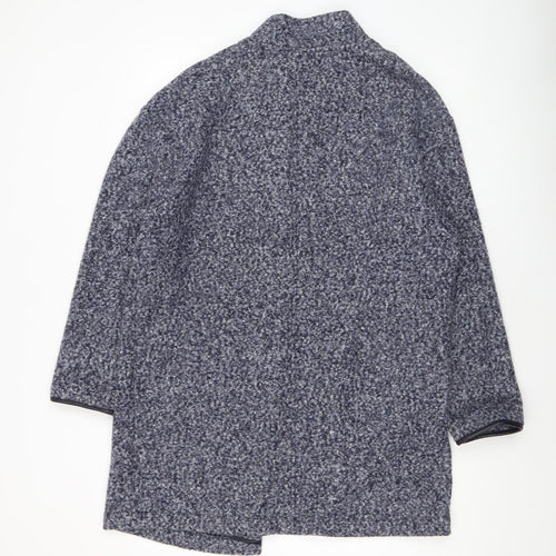 Marks and Spencer Women’s Blue Bouclé Mid-Length Overcoat Size 16