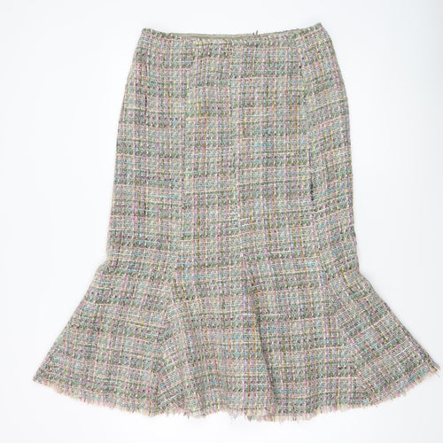 Jigsaw Women Multicoloured Tweed Trumpet Skirt Size 12