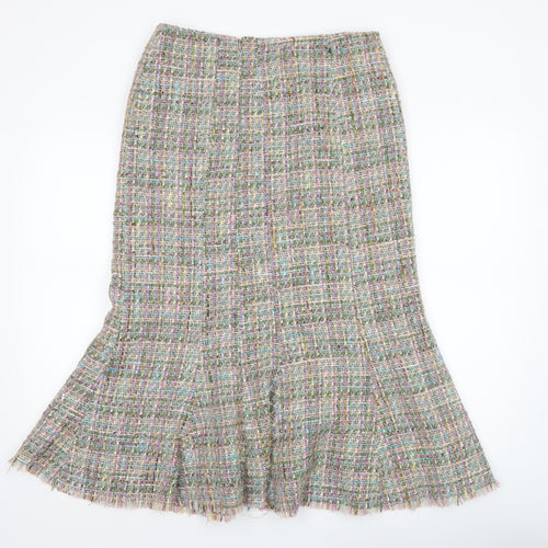 Jigsaw Women Multicoloured Tweed Trumpet Skirt Size 12
