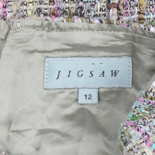 Jigsaw Women Multicoloured Tweed Trumpet Skirt Size 12