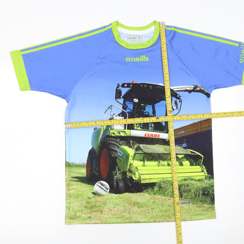 O’Neills Boys Blue & Green Tractor Graphic T-Shirt Age 13 Polyester