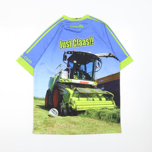 O’Neills Boys Blue & Green Tractor Graphic T-Shirt Age 13 Polyester