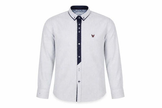 Front view of Diesel boys’ white button-up long sleeve cotton shirt 11-12 years