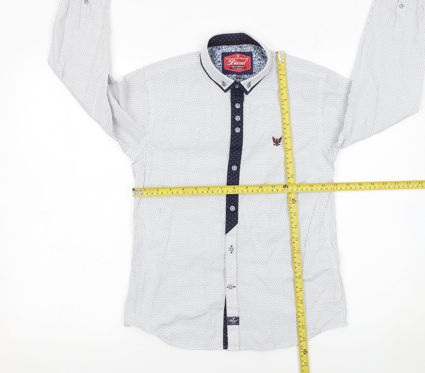 Diesel Boys White Button-Up Long Sleeve Cotton Shirt 11-12 Years