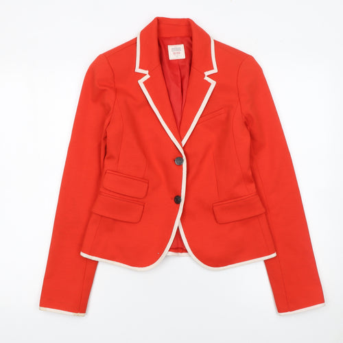Gap Women Red Modern Blazer UK 4 Single-Breasted Tailored Jacket