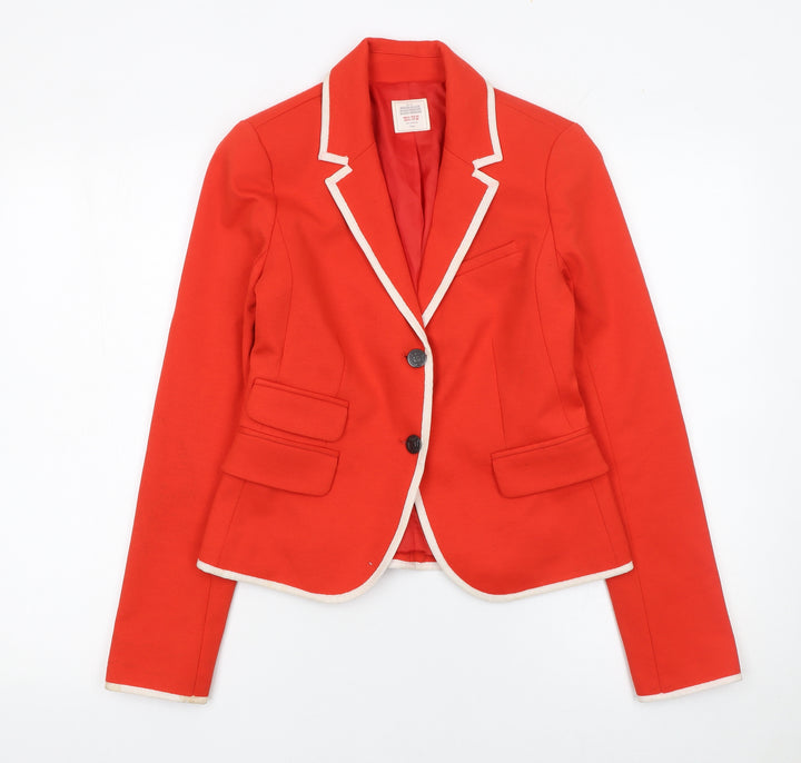 Gap Women Red Modern Blazer UK 4 Single-Breasted Tailored Jacket