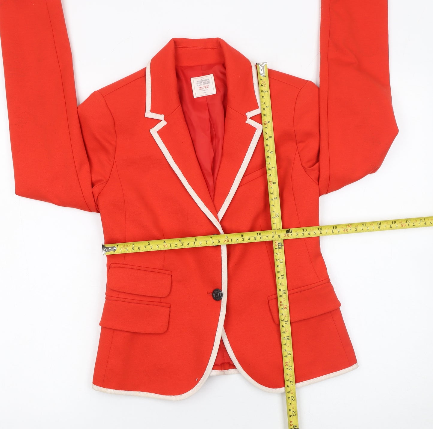 Gap Women Red Modern Blazer UK 4 Single-Breasted Tailored Jacket
