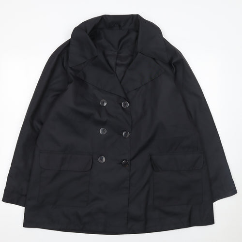 Dorothy Perkins Women’s Black Polyester Pea Coat Size 10