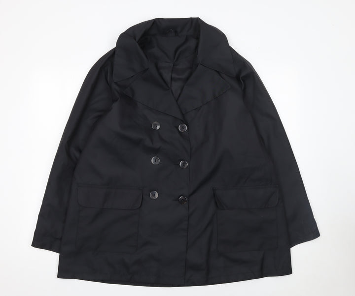 Dorothy Perkins Women’s Black Polyester Pea Coat Size 10