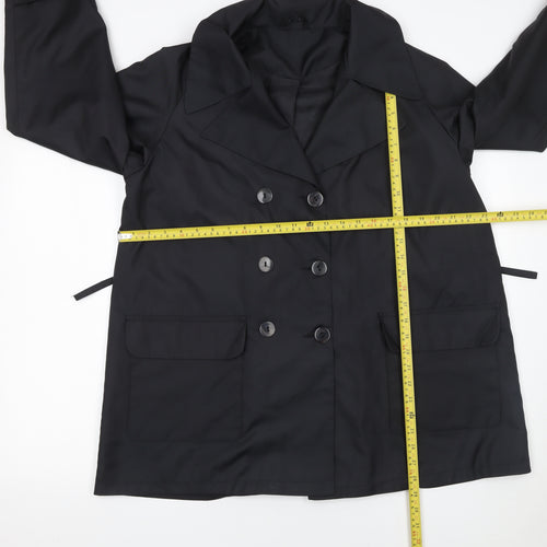 Dorothy Perkins Women’s Black Polyester Pea Coat Size 10