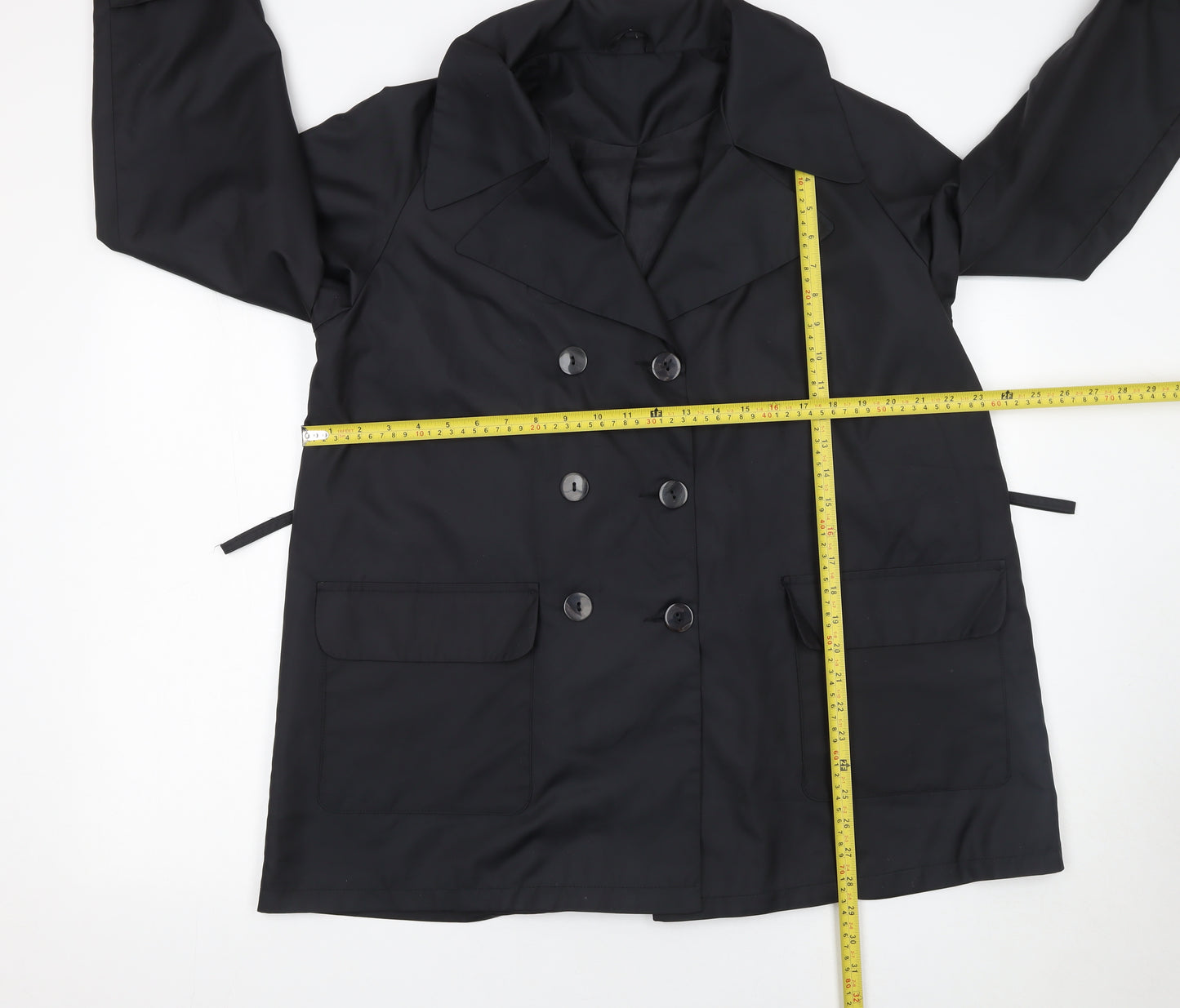 Dorothy Perkins Women’s Black Polyester Pea Coat Size 10