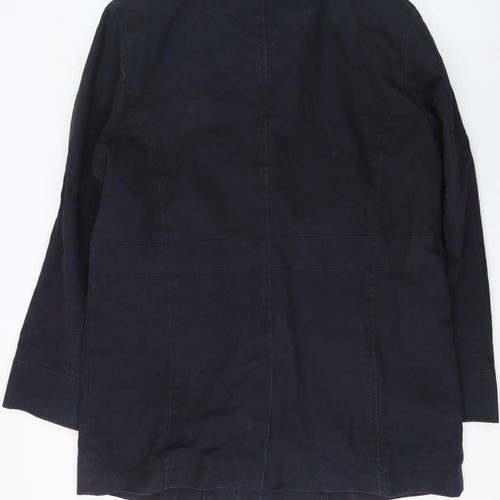 Next Mens Navy XL Cotton Mid-Length Coat with Pockets