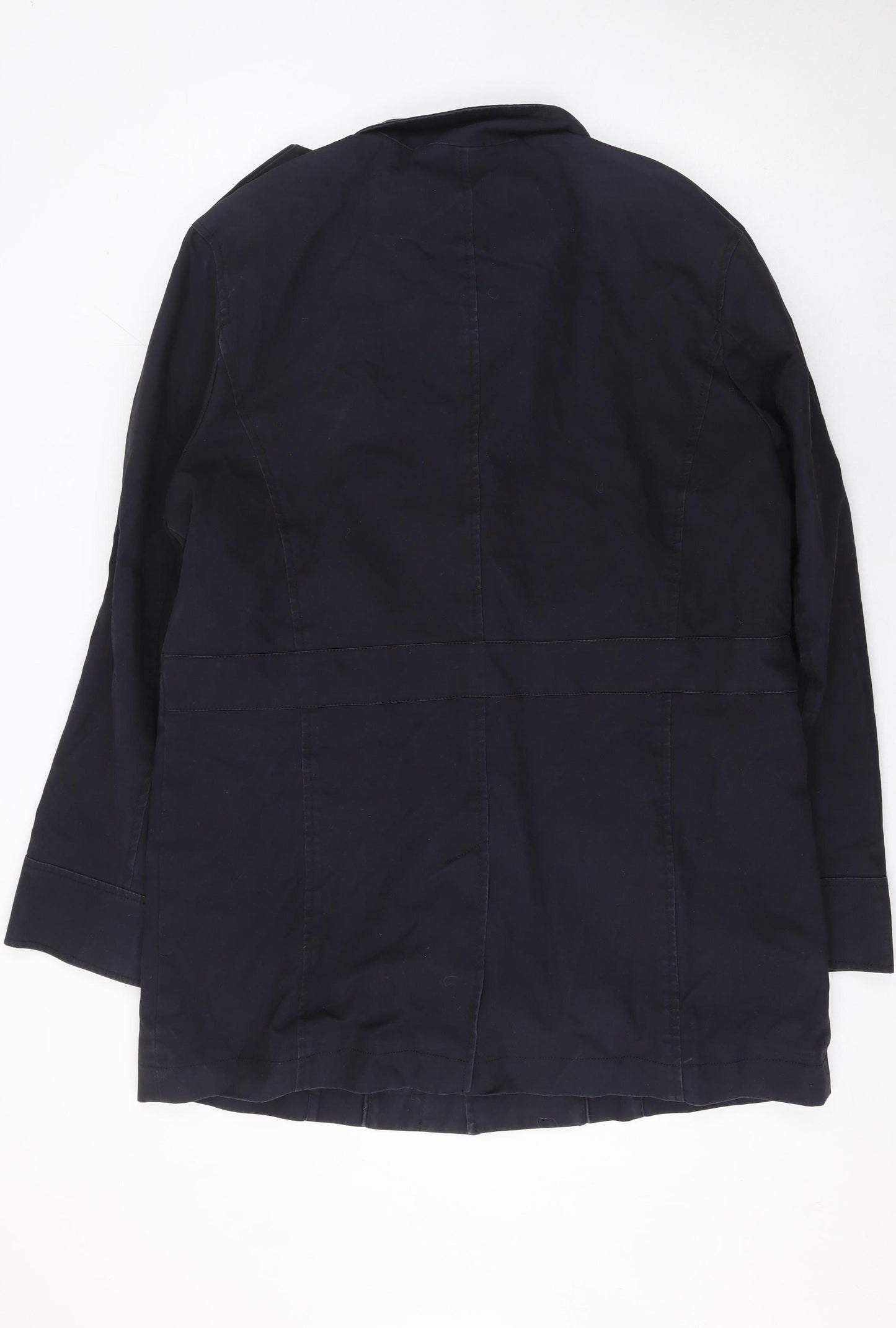 Next Mens Navy XL Cotton Mid-Length Coat with Pockets