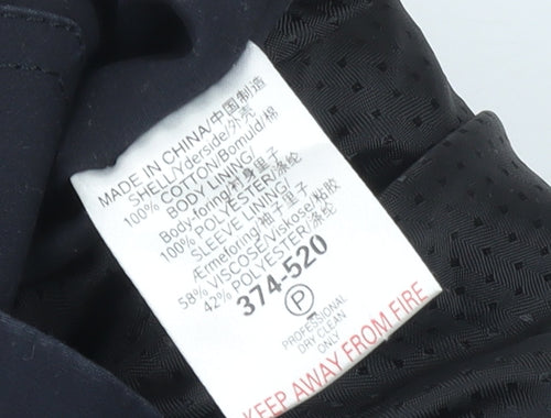 Next Mens Navy XL Cotton Mid-Length Coat with Pockets