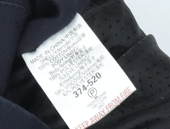 Next Mens Navy XL Cotton Mid-Length Coat with Pockets