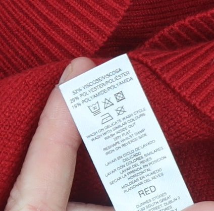 Gallery Women Red Cardigan Medium Viscose Blend Floral Button Knit