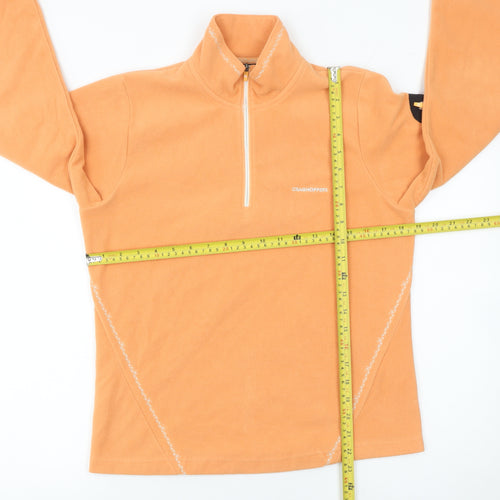 Craghoppers Women’s Orange Fleece 1/2 Zip Pullover UK 10 Outdoor Sweatshirt