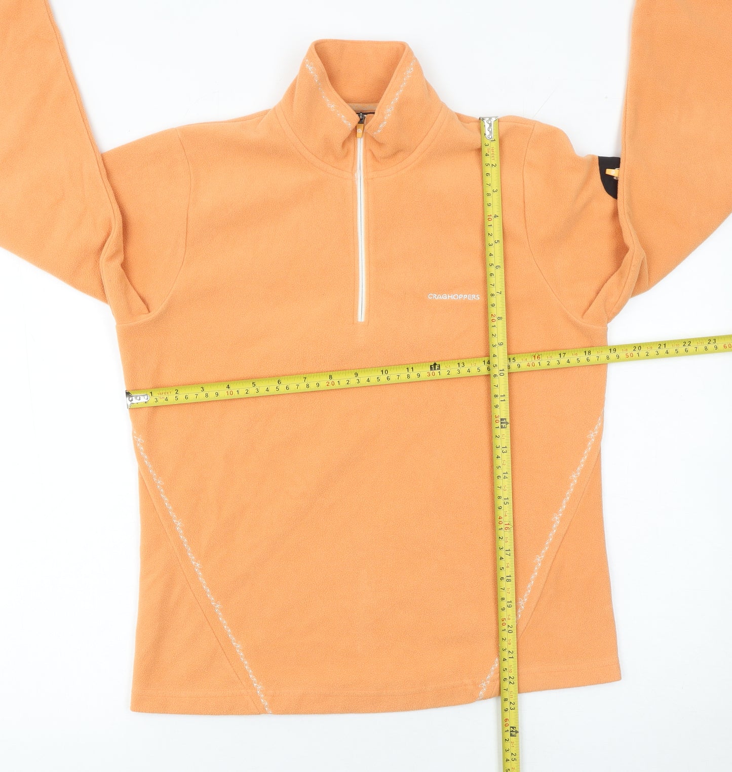 Craghoppers Women’s Orange Fleece 1/2 Zip Pullover UK 10 Outdoor Sweatshirt