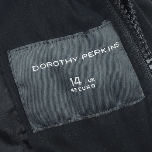 Dorothy Perkins Women's Black Faux Fur Hooded Puffer Jacket Size 14