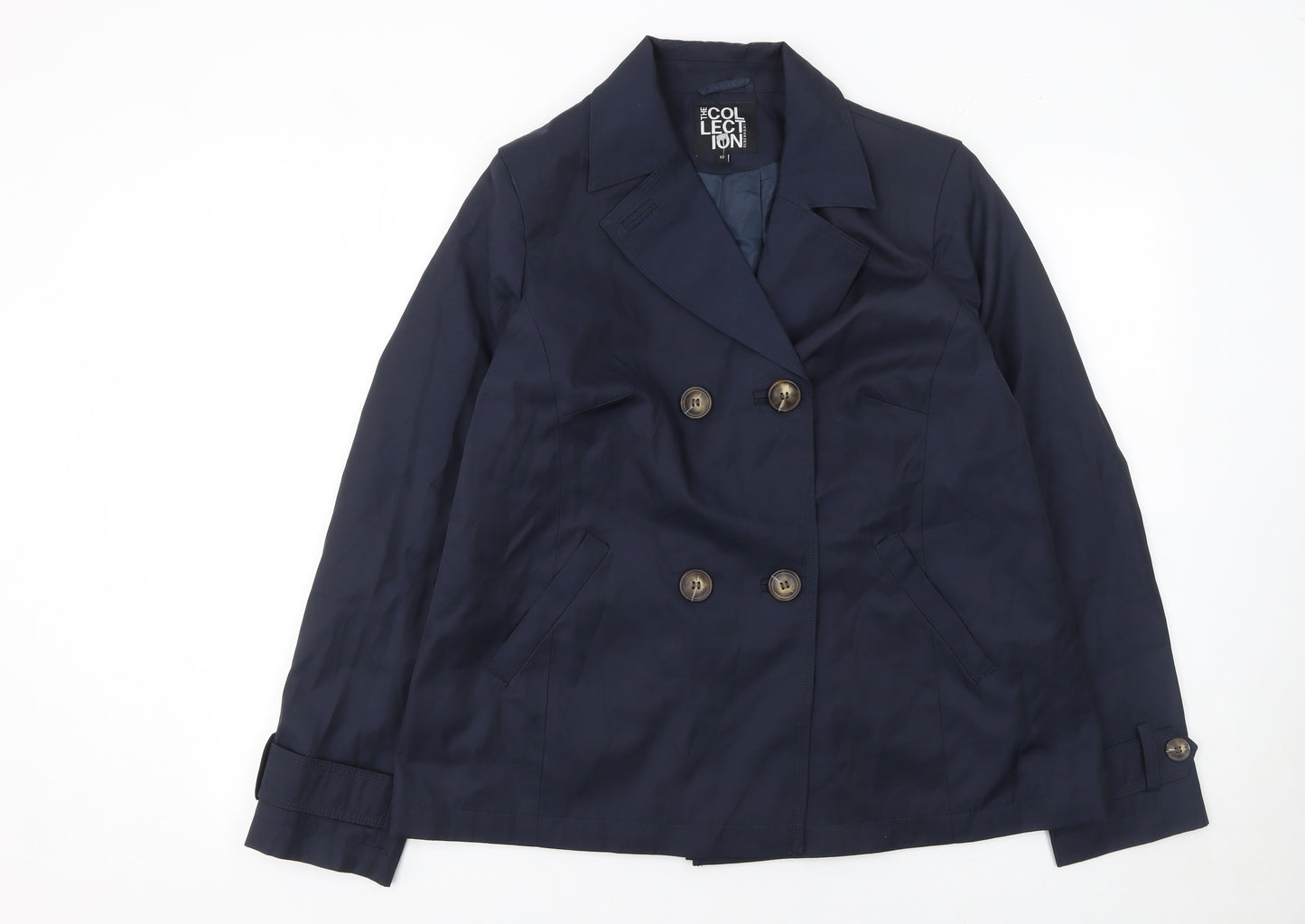 Debenhams Collection Women's Blue Cotton Blend Pea Coat Size 12