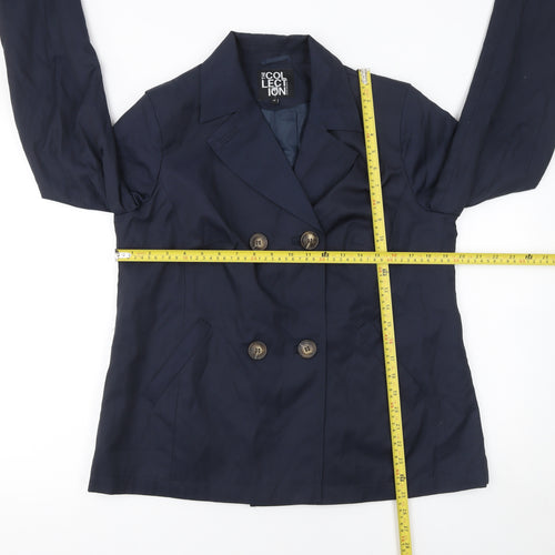 Debenhams Collection Women's Blue Cotton Blend Pea Coat Size 12