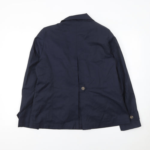 Debenhams Collection Women's Blue Cotton Blend Pea Coat Size 12