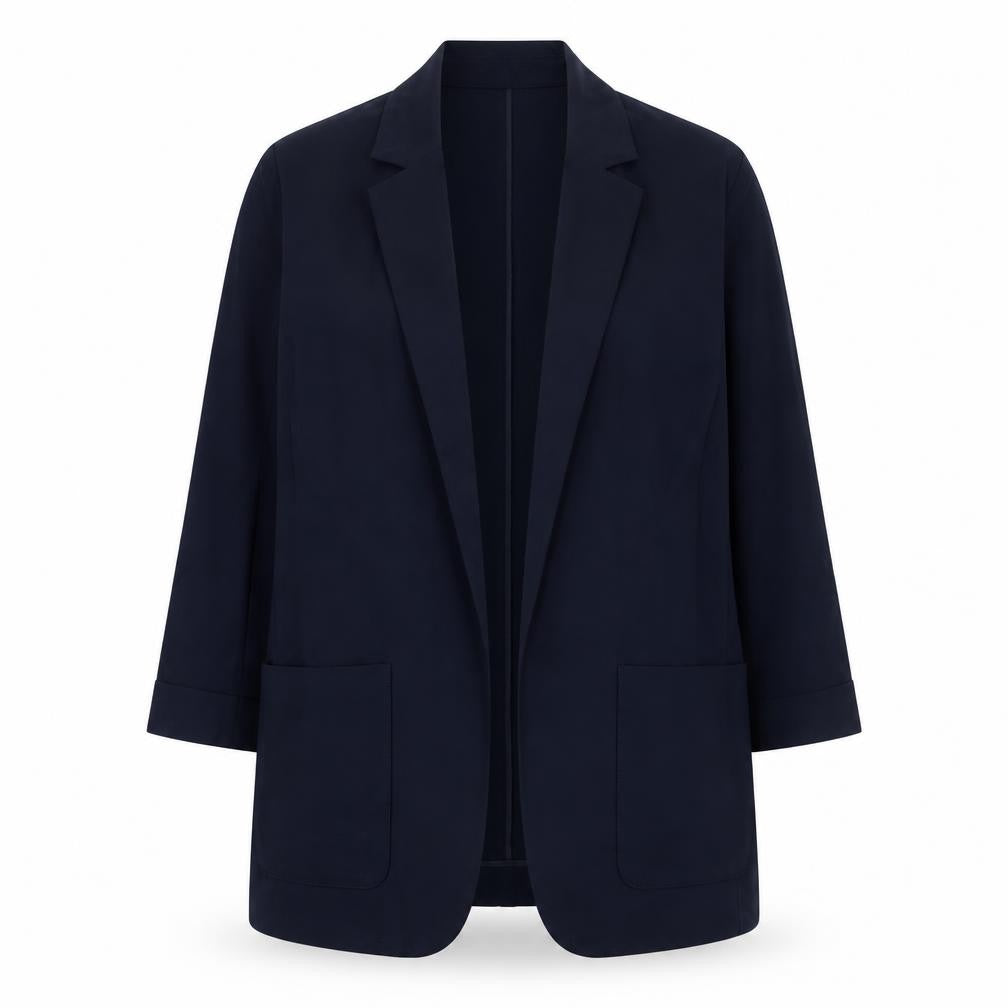 Front view of Marks & Spencer women’s blue, size UK 16, regular fit single-breasted blazer