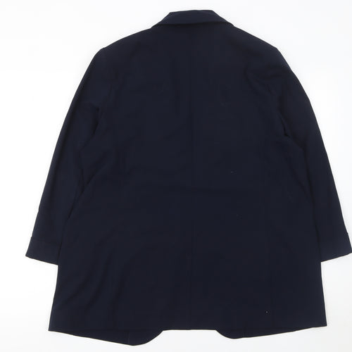 Marks and Spencer Womens Blue Size 16 Regular Fit Single-Breasted Blazer