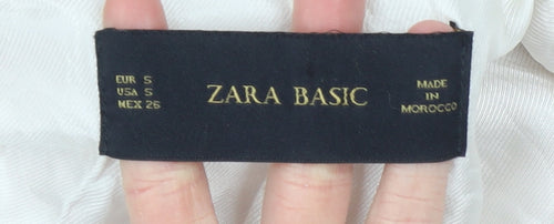 Zara Basic Women’s Beige Blazer Jacket Size Small Longline Lined