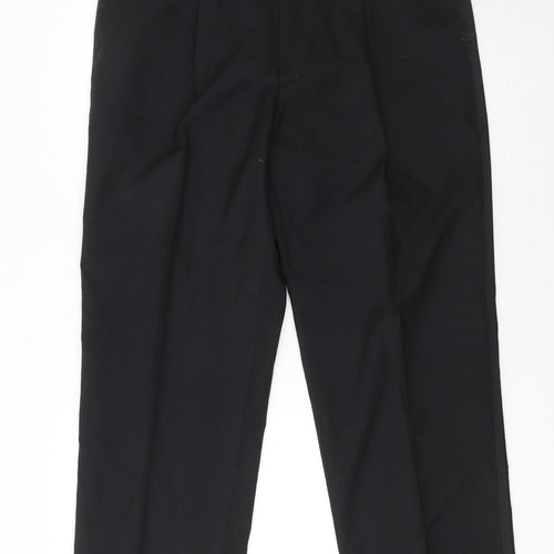 Drescott Men Black 36 in Formal Pleated Wool Blend Dress Pants