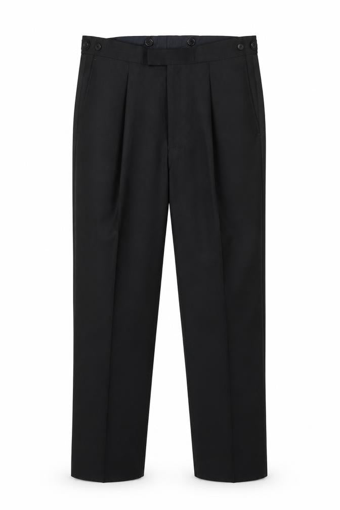 Drescott Men Black 36 in Formal Pleated Wool Blend Dress Pants