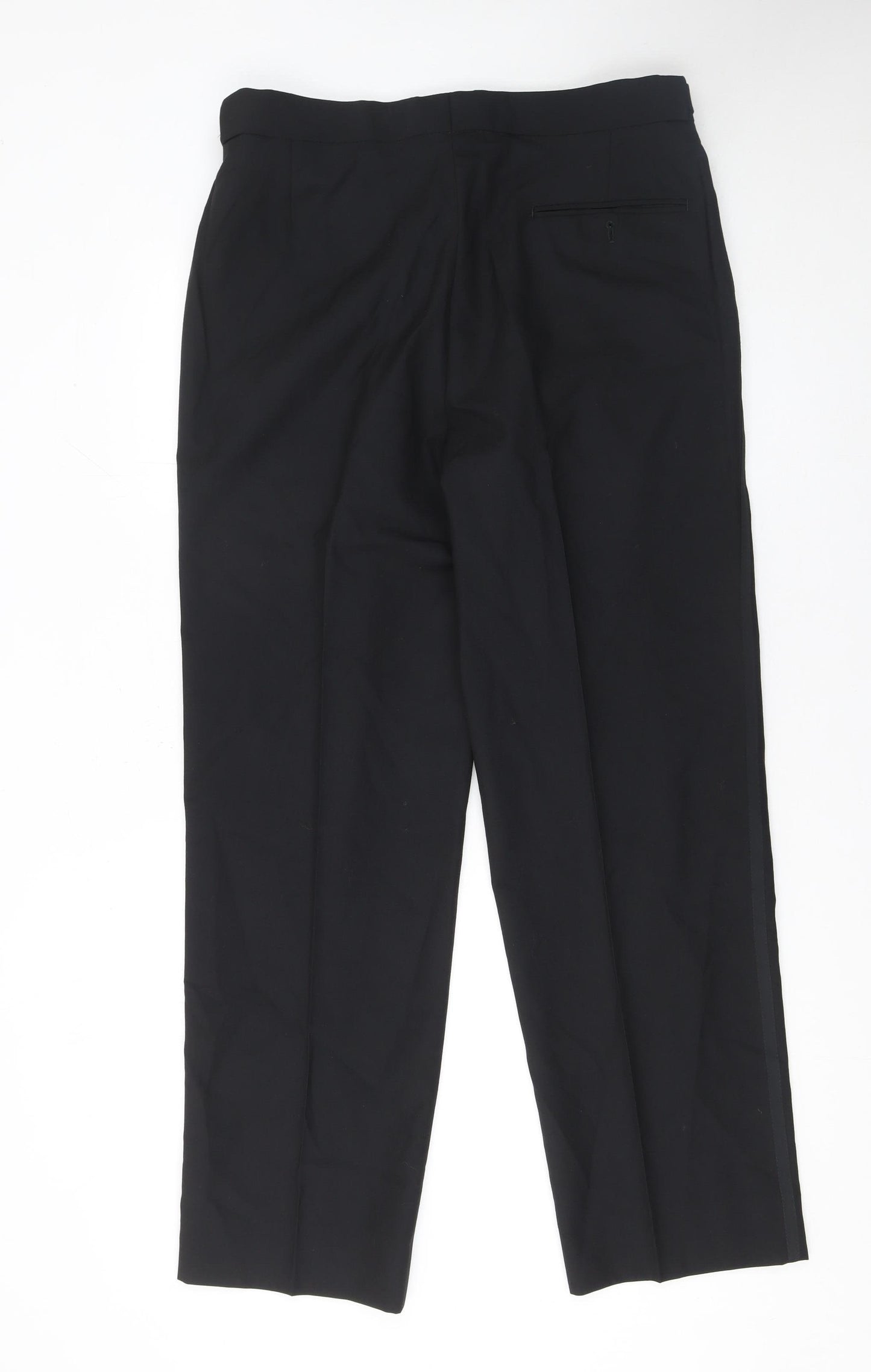 Drescott Men Black 36 in Formal Pleated Wool Blend Dress Pants