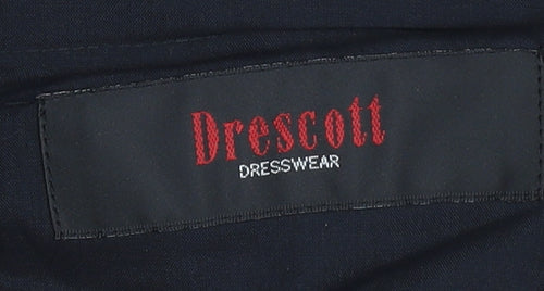 Drescott Men Black 36 in Formal Pleated Wool Blend Dress Pants