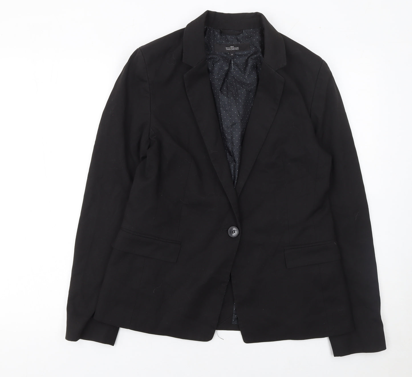 Next Women's Black Single-Breasted Suit Jacket UK 12 Classic Fit