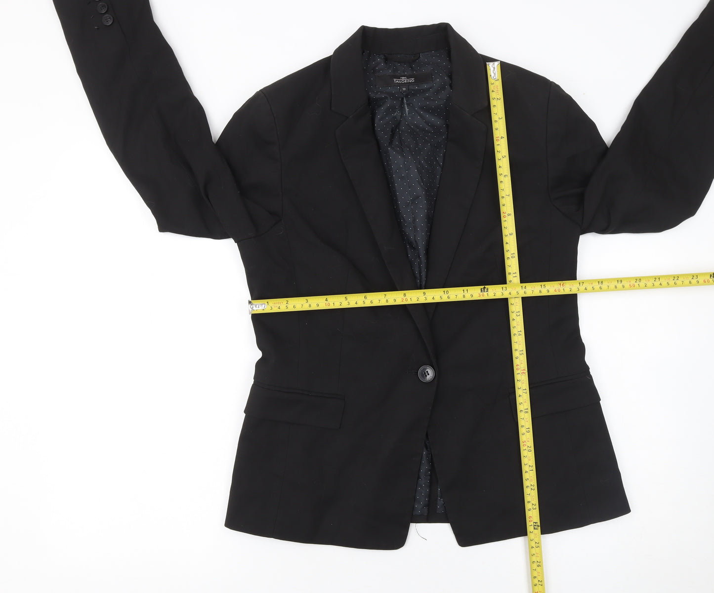 Next Women's Black Single-Breasted Suit Jacket UK 12 Classic Fit